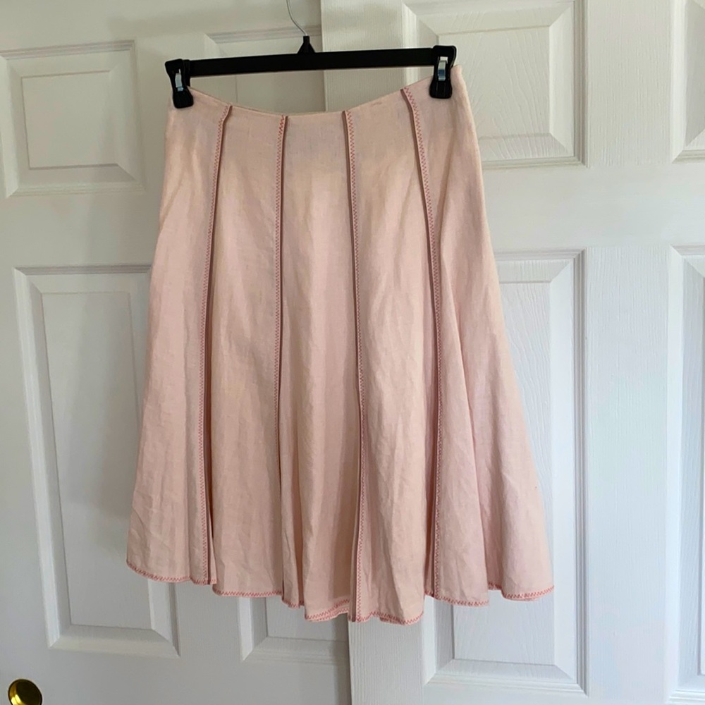 Boden Pale Pink Pleated A-Line/Circle Skirt Size 10 EUC